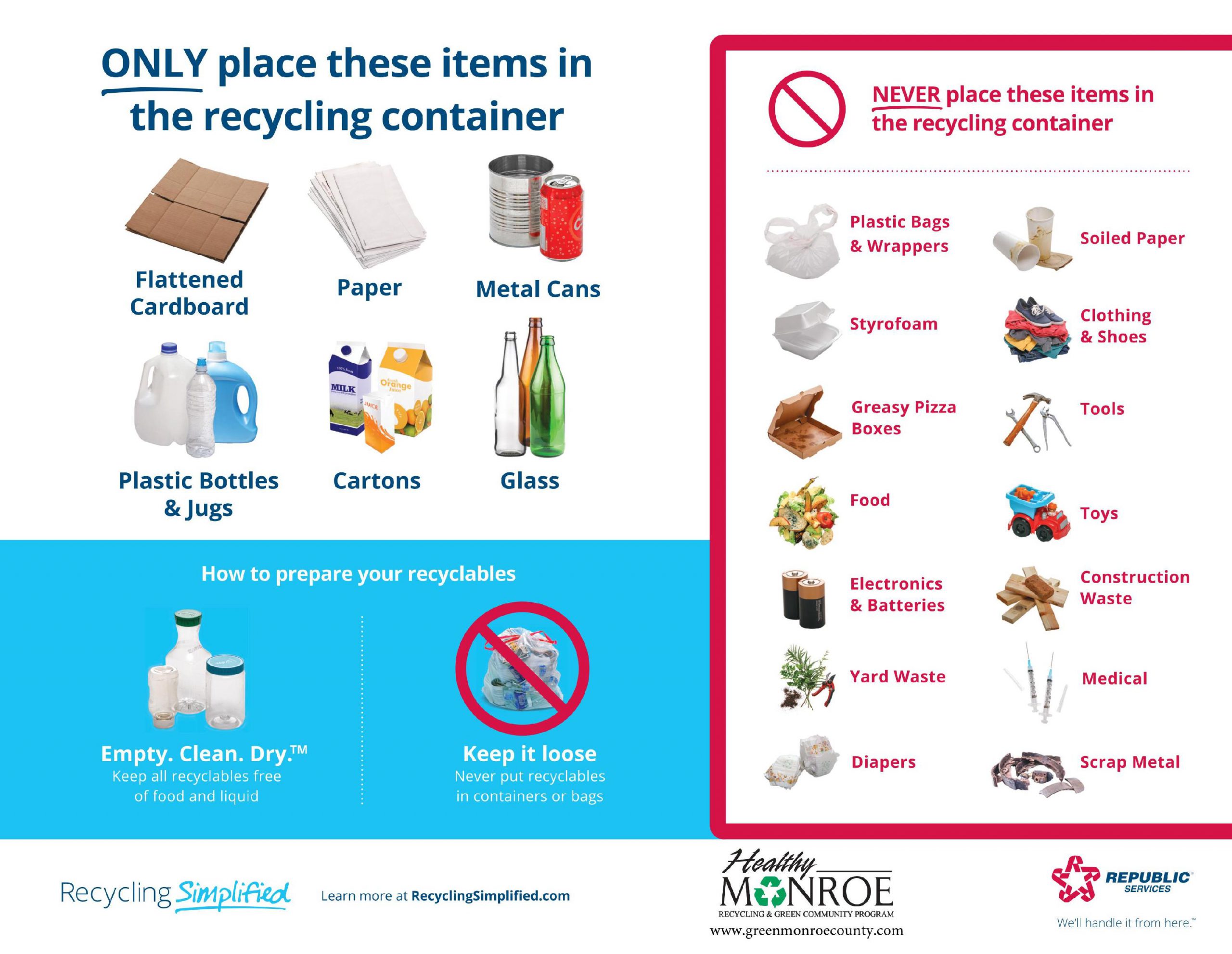 Acceptable Recycle Items Flier